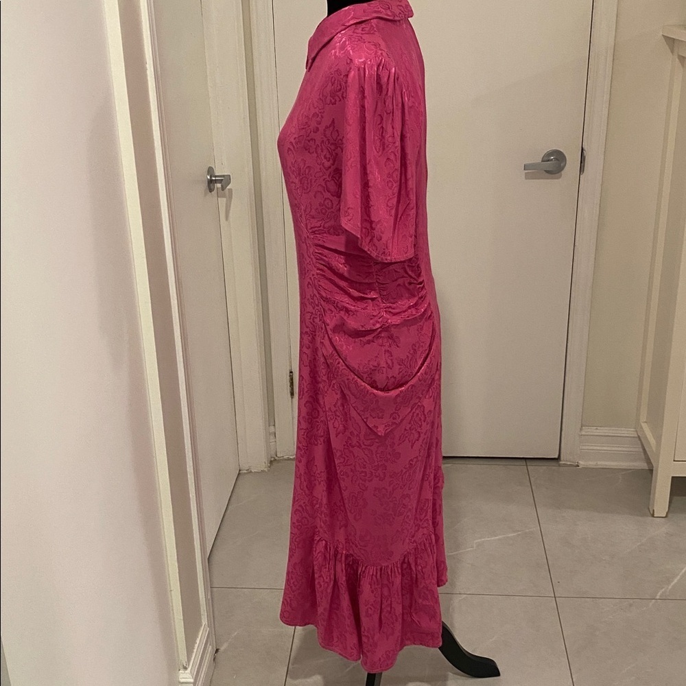 Ell-Jay of Montreal Vintage 1980’s midi Length Pink Rayon Dress Size Small - Picture 7 of 17